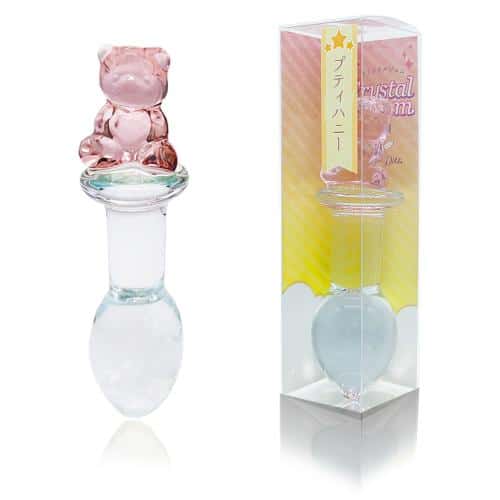 日本MERCI - CrystalGem 水晶寶石粉紅熊玻璃肛塞