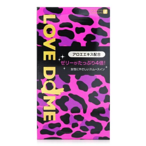 日產岡本 - OKAMOTO LOVE DOME 女性免痛4倍潤滑含蘆薈豹紋避孕套 12片裝